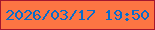 文字の大きさ：4、枠の色：a4172e、背景の色：fd7543、文字の色：076dcb 無料ブログパーツのブログ時計