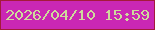 文字の大きさ：2、枠の色：a41a3b、背景の色：ca27b4、文字の色：cedb9c 無料ブログパーツのブログ時計
