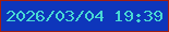 文字の大きさ：1、枠の色：a41e0f、背景の色：0e36bb、文字の色：48d9d4 無料ブログパーツのブログ時計