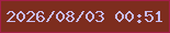 文字の大きさ：3、枠の色：a41e4a、背景の色：7d2d1e、文字の色：c8bef2 無料ブログパーツのブログ時計