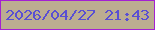 文字の大きさ：5、枠の色：a420d3、背景の色：bcad91、文字の色：594fd3 無料ブログパーツのブログ時計