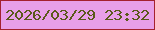 文字の大きさ：5、枠の色：a4212e、背景の色：e89fe8、文字の色：5b591b 無料ブログパーツのブログ時計