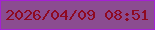 文字の大きさ：2、枠の色：a421d3、背景の色：8b4c90、文字の色：8e0921 無料ブログパーツのブログ時計