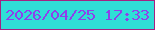 文字の大きさ：5、枠の色：a42282、背景の色：2fded6、文字の色：8f40eb 無料ブログパーツのブログ時計