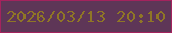 文字の大きさ：4、枠の色：a4235d、背景の色：5e3657、文字の色：8f7626 無料ブログパーツのブログ時計