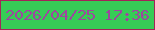 文字の大きさ：5、枠の色：a42458、背景の色：37cc56、文字の色：9e469f 無料ブログパーツのブログ時計