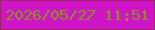 文字の大きさ：2、枠の色：a42569、背景の色：d015c8、文字の色：889116 無料ブログパーツのブログ時計