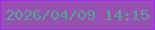 文字の大きさ：5、枠の色：a425fc、背景の色：9a4fb2、文字の色：49aa89 無料ブログパーツのブログ時計