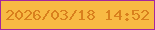 文字の大きさ：5、枠の色：a4279f、背景の色：f8ba44、文字の色：d9801d 無料ブログパーツのブログ時計