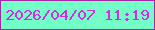 文字の大きさ：4、枠の色：a427a3、背景の色：73fec8、文字の色：d529ec 無料ブログパーツのブログ時計