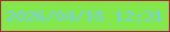 文字の大きさ：4、枠の色：a42941、背景の色：84e84c、文字の色：72d0ea 無料ブログパーツのブログ時計