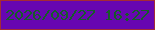 文字の大きさ：3、枠の色：a42b35、背景の色：6706b1、文字の色：165c2a 無料ブログパーツのブログ時計