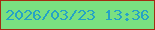 文字の大きさ：3、枠の色：a42d12、背景の色：7ae081、文字の色：25a3c5 無料ブログパーツのブログ時計