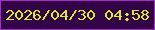 文字の大きさ：2、枠の色：a42ebe、背景の色：330347、文字の色：d6ed2a 無料ブログパーツのブログ時計