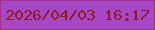文字の大きさ：2、枠の色：a42f8a、背景の色：a647c8、文字の色：921c11 無料ブログパーツのブログ時計
