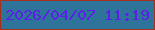 文字の大きさ：3、枠の色：a4301c、背景の色：2e7399、文字の色：5b1fe9 無料ブログパーツのブログ時計