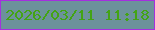 文字の大きさ：5、枠の色：a430de、背景の色：6c929b、文字の色：43a414 無料ブログパーツのブログ時計