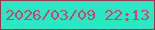 文字の大きさ：5、枠の色：a4314e、背景の色：29e9c5、文字の色：cd4171 無料ブログパーツのブログ時計