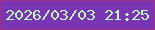 文字の大きさ：4、枠の色：a4317f、背景の色：7a35b4、文字の色：bff8b3 無料ブログパーツのブログ時計