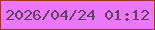 文字の大きさ：1、枠の色：a4322b、背景の色：eb78fa、文字の色：64415b 無料ブログパーツのブログ時計