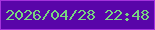 文字の大きさ：3、枠の色：a432dc、背景の色：5905a9、文字の色：78d480 無料ブログパーツのブログ時計