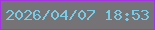 文字の大きさ：2、枠の色：a433e0、背景の色：767376、文字の色：79cae5 無料ブログパーツのブログ時計