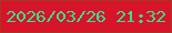 文字の大きさ：5、枠の色：a43725、背景の色：d71429、文字の色：3ade93 無料ブログパーツのブログ時計