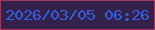 文字の大きさ：5、枠の色：a4375b、背景の色：332149、文字の色：305ee7 無料ブログパーツのブログ時計