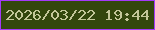 文字の大きさ：4、枠の色：a439f9、背景の色：33470d、文字の色：c3c799 無料ブログパーツのブログ時計