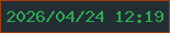 文字の大きさ：2、枠の色：a43b0d、背景の色：222e33、文字の色：2daa52 無料ブログパーツのブログ時計
