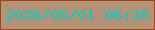 文字の大きさ：3、枠の色：a43f1f、背景の色：b39276、文字の色：08cbca 無料ブログパーツのブログ時計