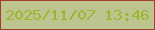 文字の大きさ：2、枠の色：a44023、背景の色：bec490、文字の色：97b82f 無料ブログパーツのブログ時計