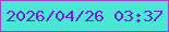 文字の大きさ：4、枠の色：a440c1、背景の色：4ae8d4、文字の色：6e23da 無料ブログパーツのブログ時計