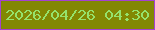 文字の大きさ：2、枠の色：a442d1、背景の色：828803、文字の色：95e26b 無料ブログパーツのブログ時計