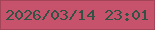 文字の大きさ：1、枠の色：a44457、背景の色：c6526b、文字の色：325245 無料ブログパーツのブログ時計