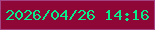 文字の大きさ：2、枠の色：a44483、背景の色：8f0736、文字の色：06ef8b 無料ブログパーツのブログ時計