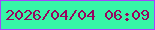 文字の大きさ：1、枠の色：a445fd、背景の色：37f5a7、文字の色：98045f 無料ブログパーツのブログ時計
