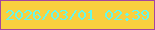 文字の大きさ：4、枠の色：a446a0、背景の色：f9d03f、文字の色：66f7eb 無料ブログパーツのブログ時計