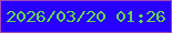 文字の大きさ：4、枠の色：a448b9、背景の色：2800fd、文字の色：64d751 無料ブログパーツのブログ時計