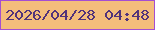 文字の大きさ：2、枠の色：a44ed1、背景の色：f4bd7b、文字の色：52337a 無料ブログパーツのブログ時計