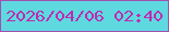 文字の大きさ：3、枠の色：a44fad、背景の色：5dd9df、文字の色：be2bb2 無料ブログパーツのブログ時計