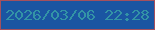 文字の大きさ：3、枠の色：a4505d、背景の色：1a55a2、文字の色：3393a6 無料ブログパーツのブログ時計