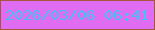 文字の大きさ：4、枠の色：a4573d、背景の色：e06cf2、文字の色：4abff6 無料ブログパーツのブログ時計