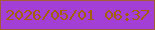 文字の大きさ：5、枠の色：a45a37、背景の色：a33fd5、文字の色：a45e05 無料ブログパーツのブログ時計