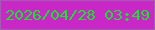 文字の大きさ：3、枠の色：a45bb3、背景の色：c928c7、文字の色：15e42b 無料ブログパーツのブログ時計