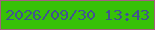 文字の大きさ：2、枠の色：a45e80、背景の色：37c107、文字の色：41538f 無料ブログパーツのブログ時計