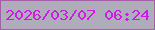 文字の大きさ：1、枠の色：a45fac、背景の色：afadbc、文字の色：d01ae7 無料ブログパーツのブログ時計