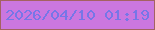 文字の大きさ：3、枠の色：a46262、背景の色：cb77e0、文字の色：7776e7 無料ブログパーツのブログ時計
