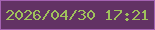 文字の大きさ：3、枠の色：a462b2、背景の色：623264、文字の色：9fc05c 無料ブログパーツのブログ時計