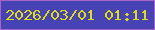 文字の大きさ：1、枠の色：a463c6、背景の色：4743b4、文字の色：dddc12 無料ブログパーツのブログ時計
